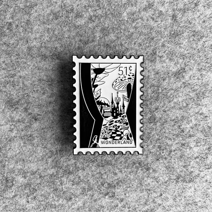 Alice in Wonderland Keyhole Stamp Enamel Pin