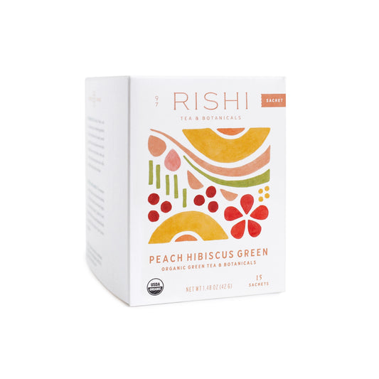 Peach Hibiscus Green Organic Tea Box - 15 Pack