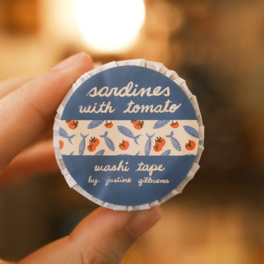 Sardine & Tomato Illustrated Washi Tape
