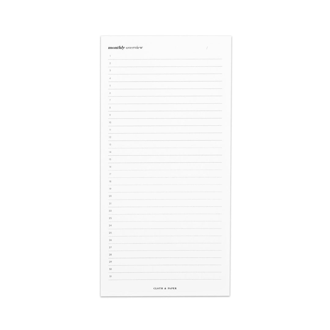 Slim Monthly Countdown Notepad