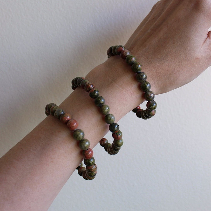 Unakite - Crystal Bracelet