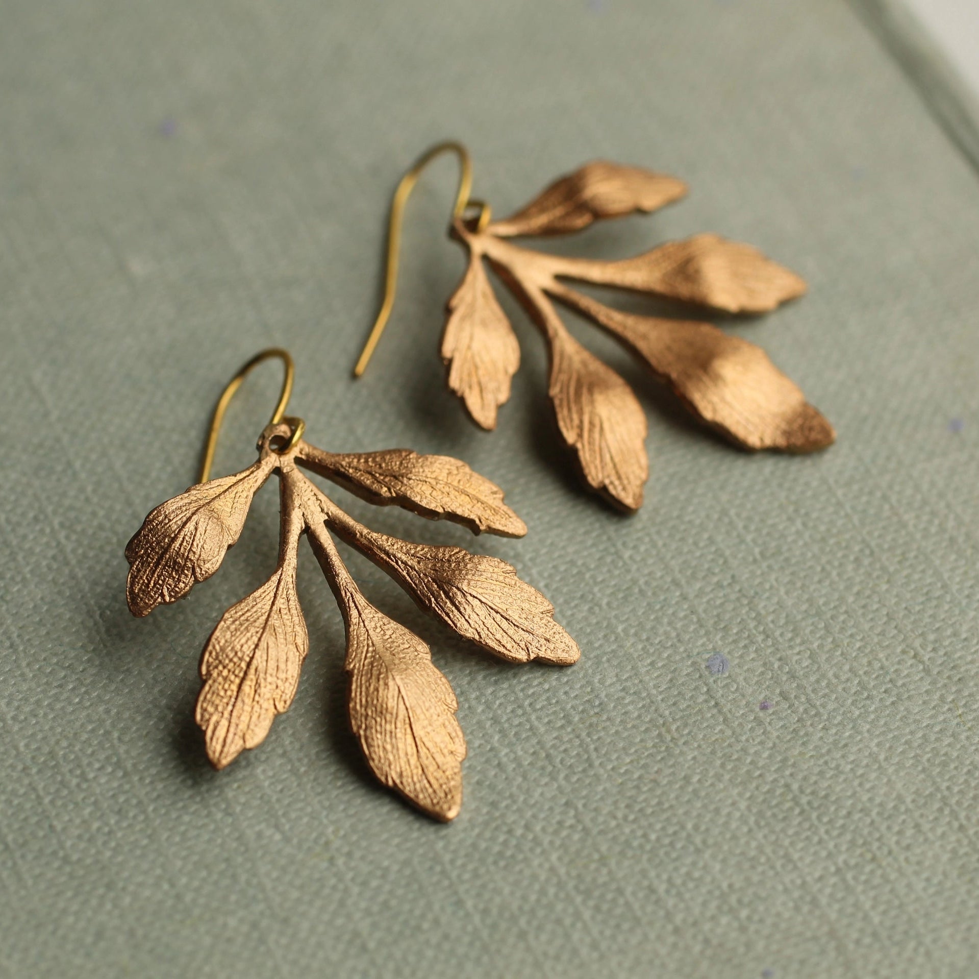 Gold Leaf Chandelier Earrings
