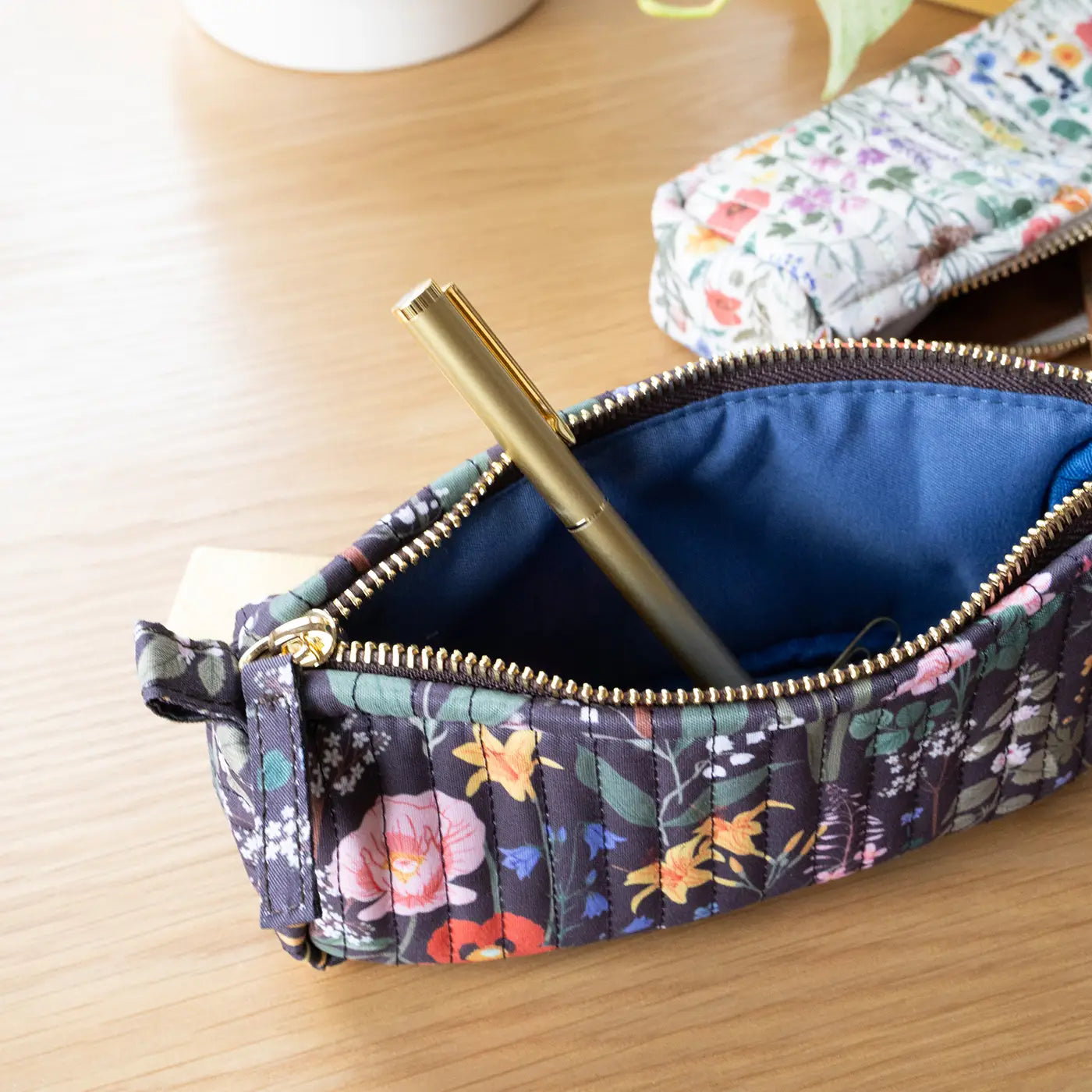 Botanica Paper Co Wild Flowers Cotton Quilted Pencil Pouch
