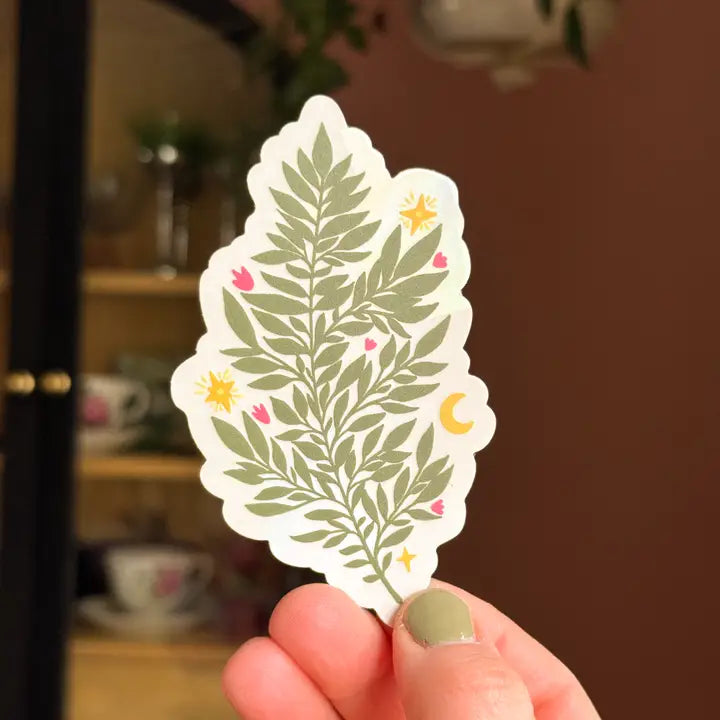 Folk Fern Suncatcher Sticker