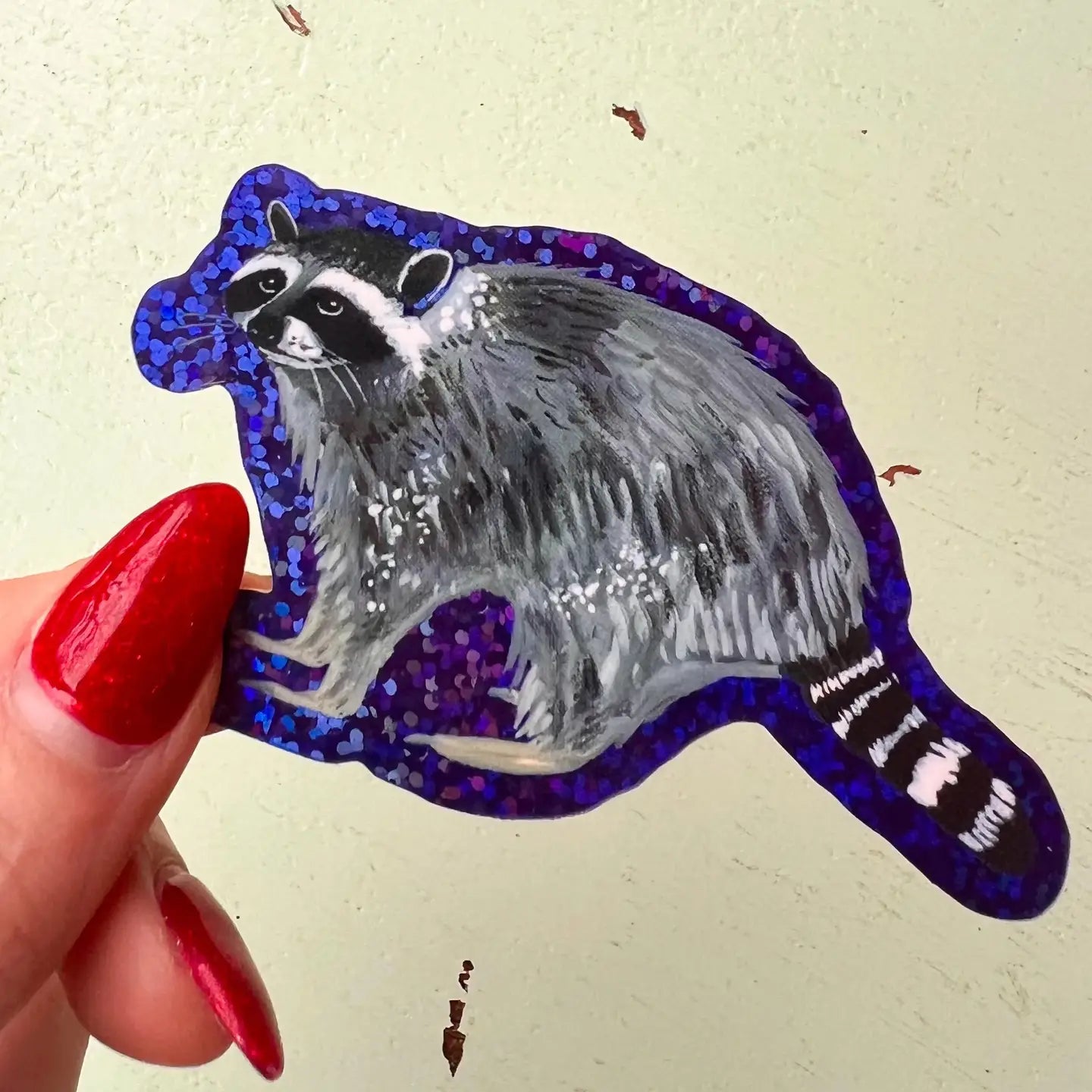 Glitter Raccoon Sticker