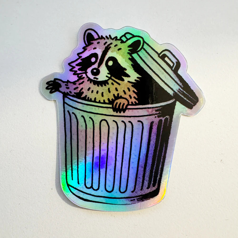 Holographic Trash Raccoon Sticker