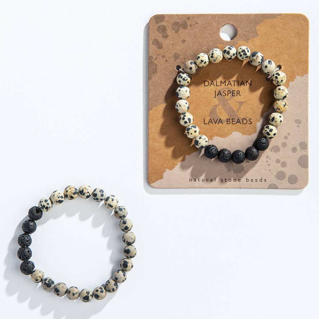 Dalmatian Jasper & Lava Bracelet