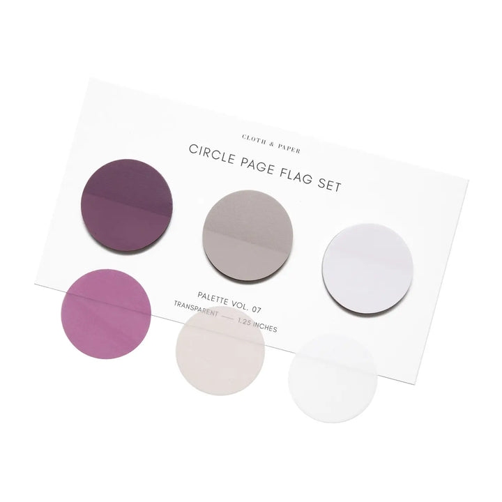 Circle Page Flags - Vol. 07 Sangria, Demure + Porcelain
