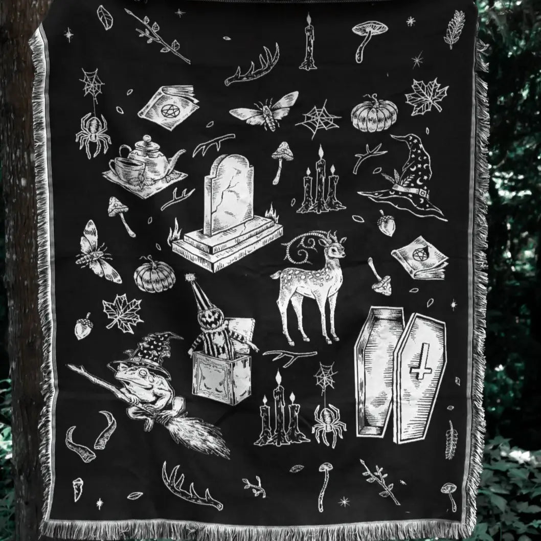 Cottage Witch Woven Tapestry Blanket