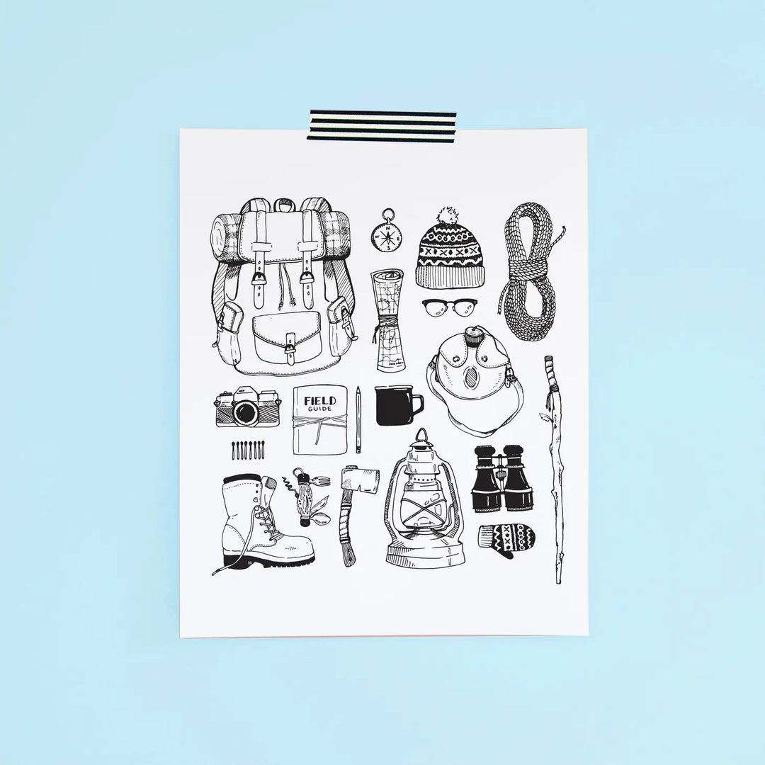 Camping Essentials Print