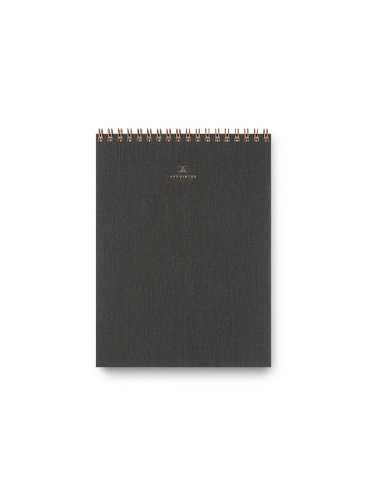 Appointed Top Spiral Office Notepad - Charcoal Gray
