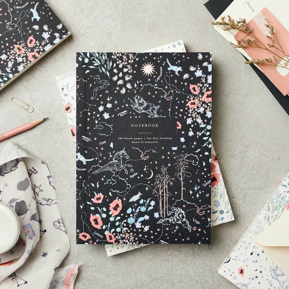 Zodiac Navy Lay-Flat Notebook