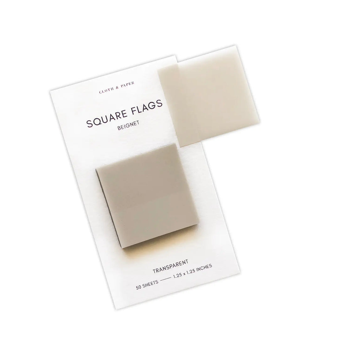 Mini Square Transparent Page Flags - Beignet