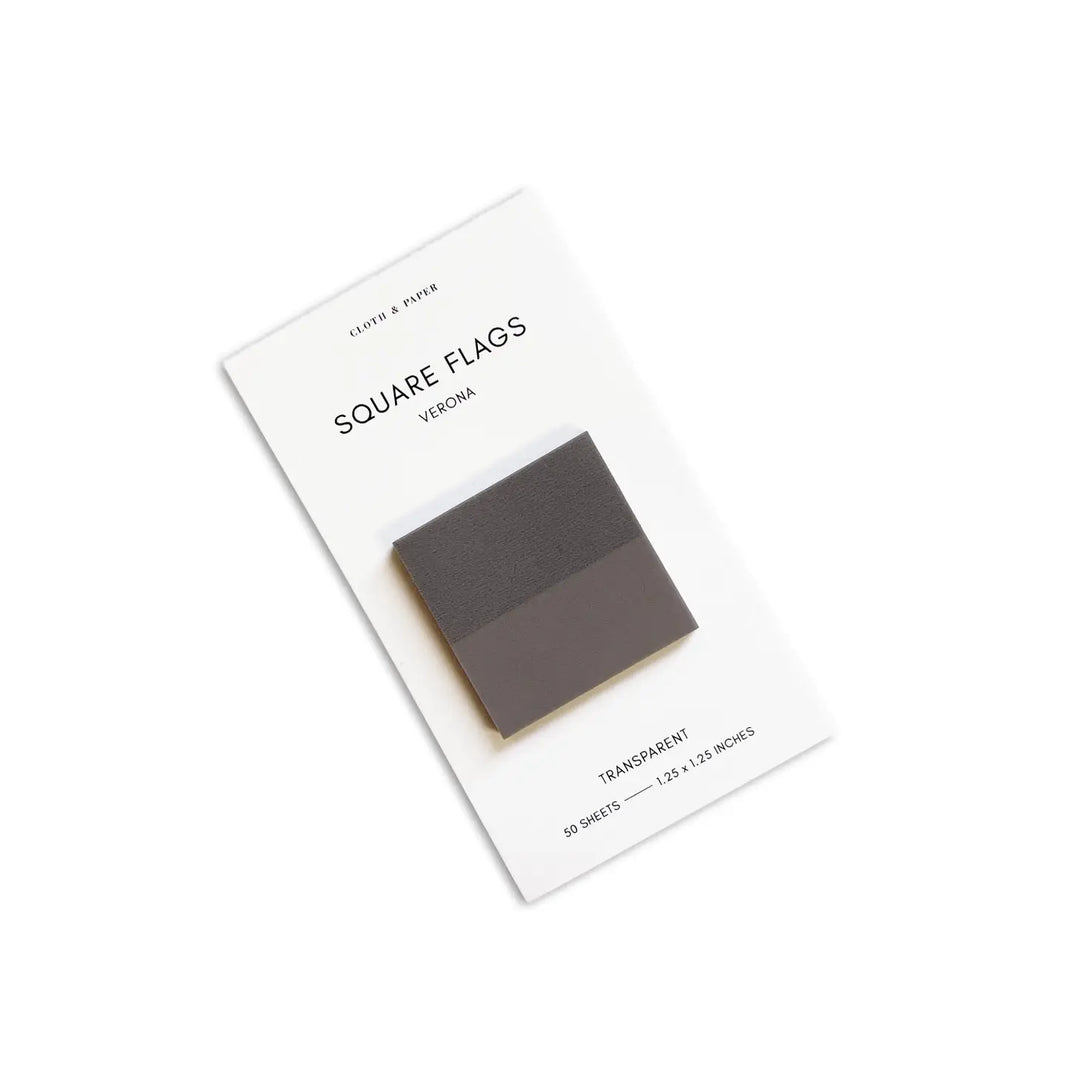 Mini Square Transparent Page Flags - Verona