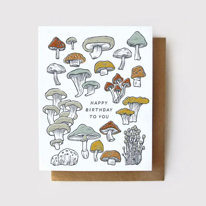 Happy Birthday Mushrooms Card