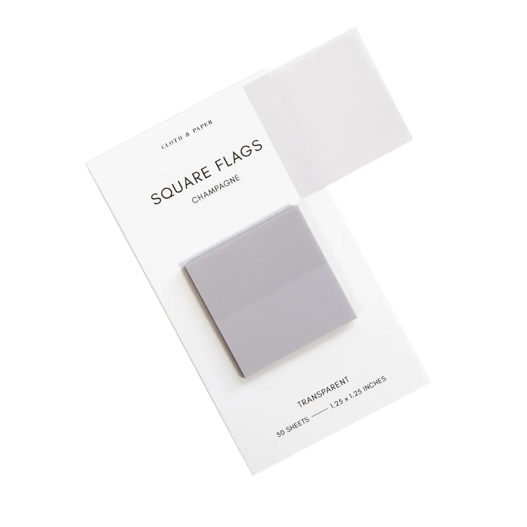 Mini Square Transparent Page Flags - Champagne