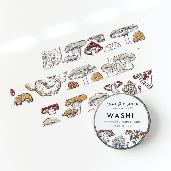Block Print Mushroom Washi Tape