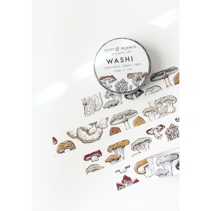Block Print Mushroom Washi Tape