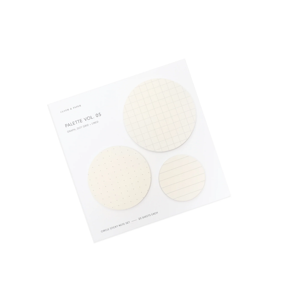 Circle Sticky Note Set - Graph/Dot/Lined Vol. 5