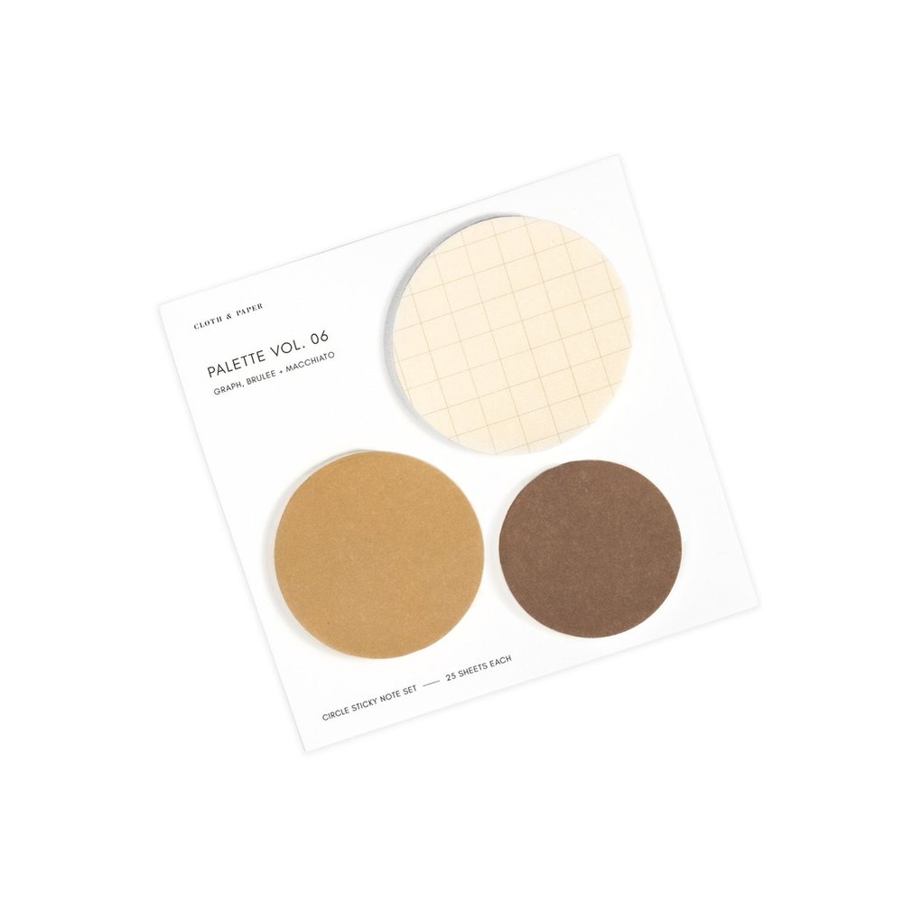 Circle Sticky Note Set - Coffee House