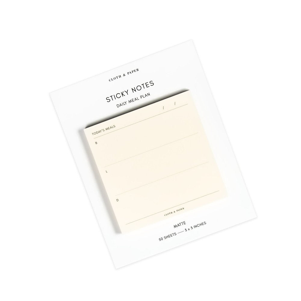 Daily Meal Plan Sticky Notes