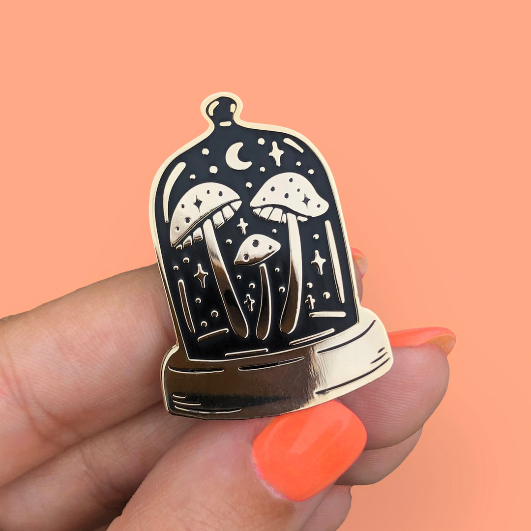 Mushroom Cloche Pin
