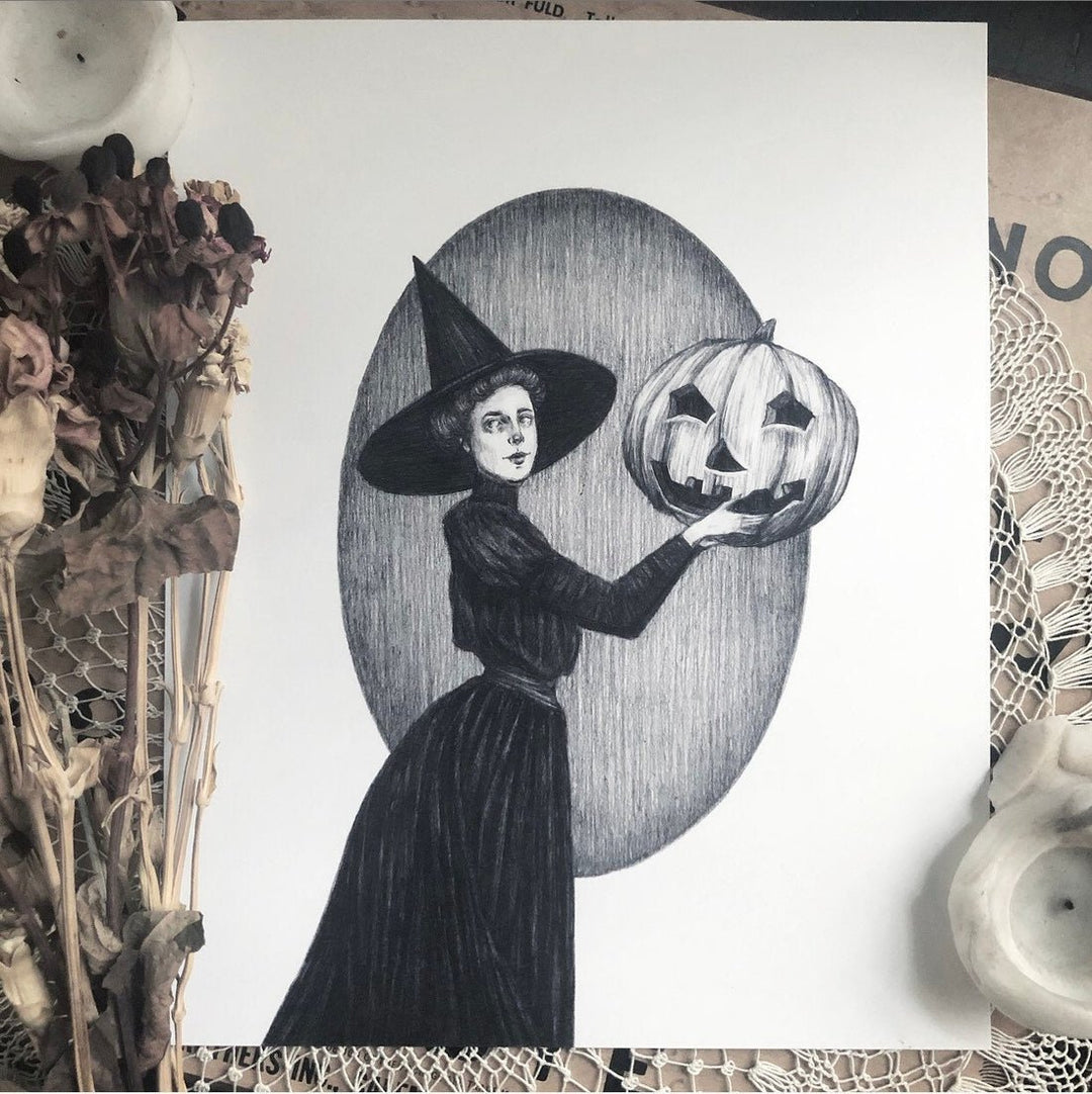 Pumpkin Witch Print