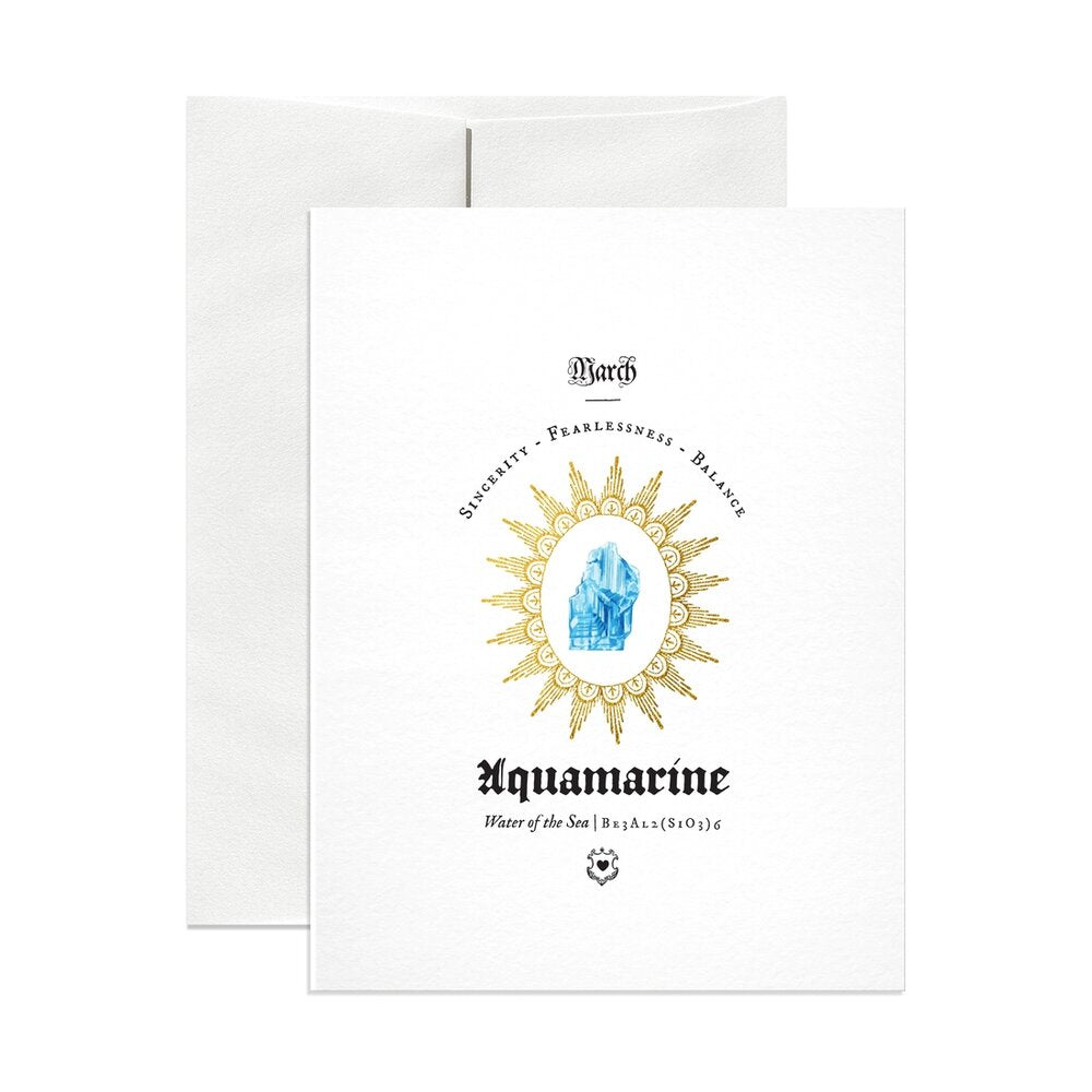 Sacred Birthstone Cards - Aquamarine March