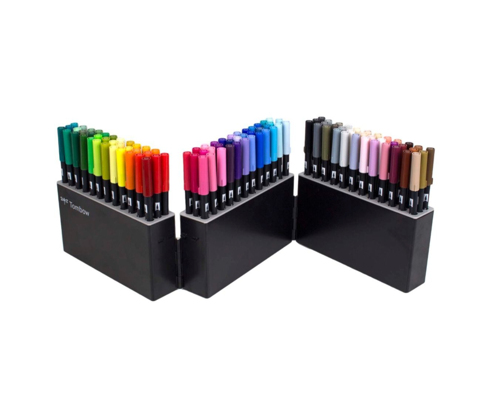 Tombow 56179 Dual Brush Pens, 108 Color Set With Marker Case