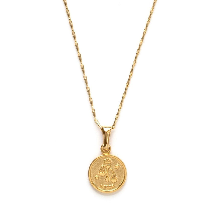 Zodiac Medallion Necklace - Libra