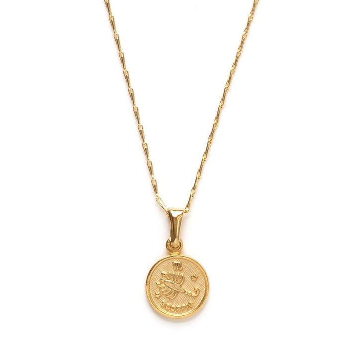 Zodiac Medallion Necklace - Scorpio