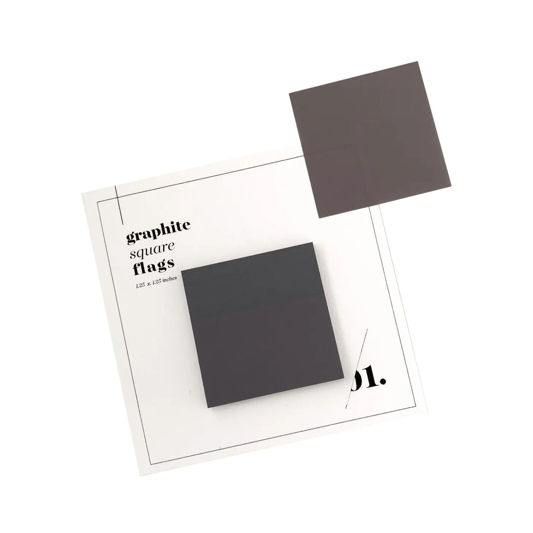 Mini Square Transparent Page Flags - Graphite