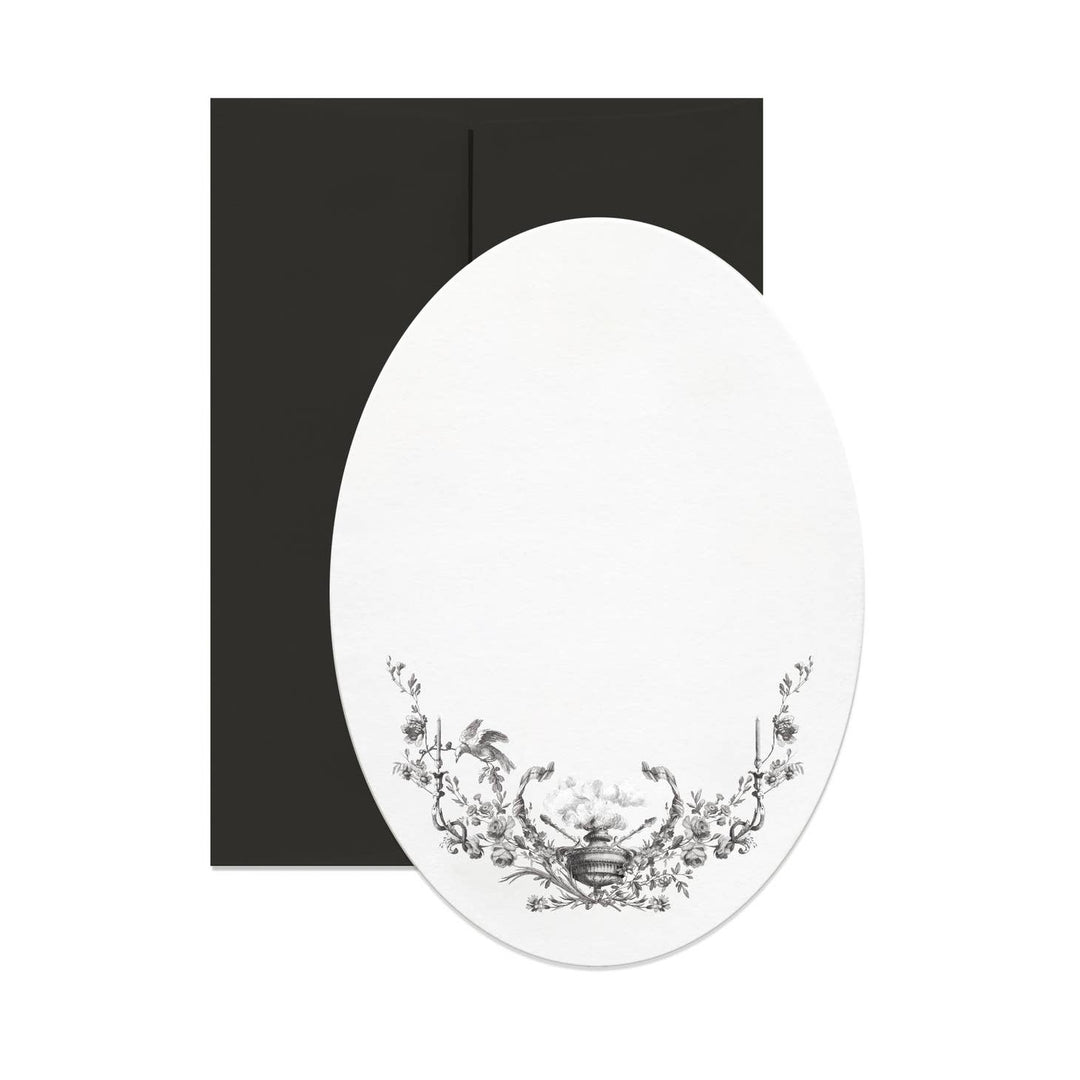 Oval Bird Mourning Card