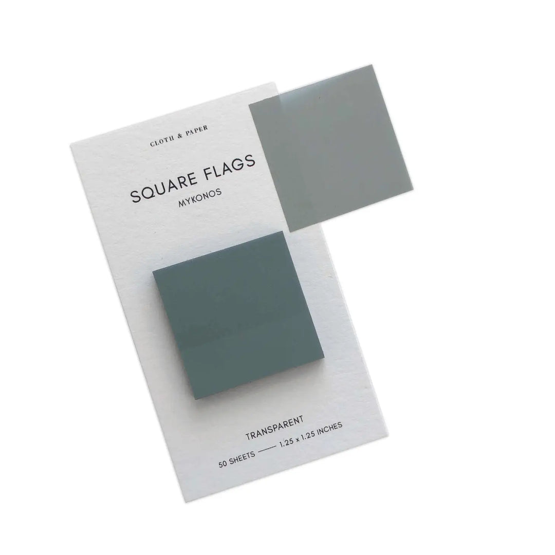 Mini Square Transparent Page Flags - Mykonos