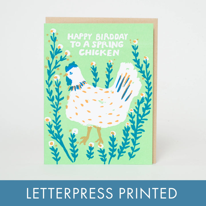 Spring Chicken Birthday Card