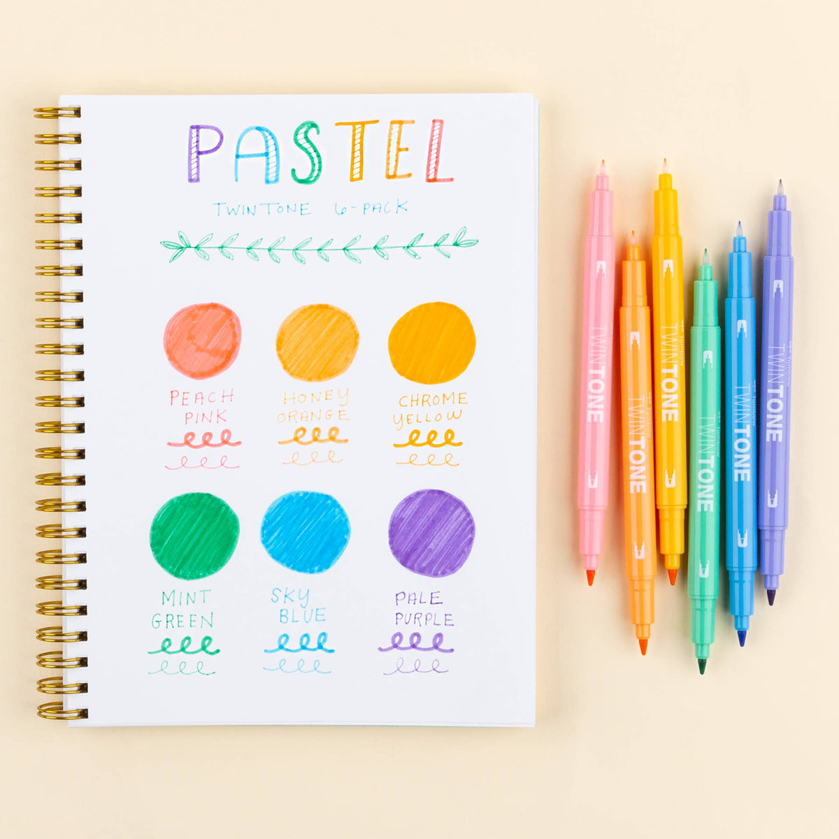 Tombow TwinTone Marker Set - Pastel 6 Pack