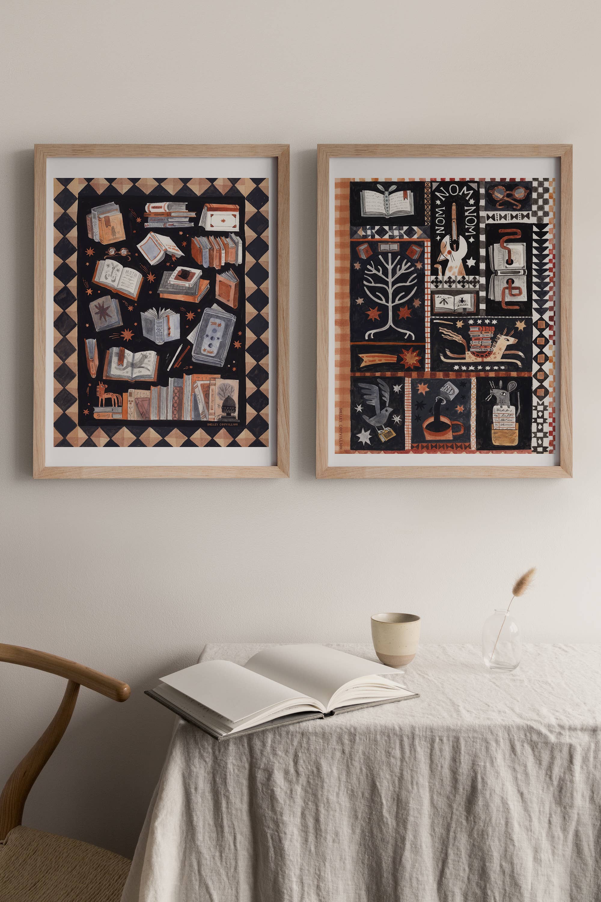 Book Worms Around the World Art Print