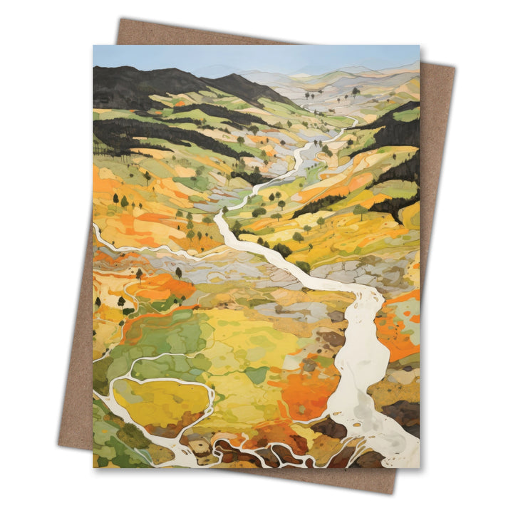 Aerial Valley Greeting Card