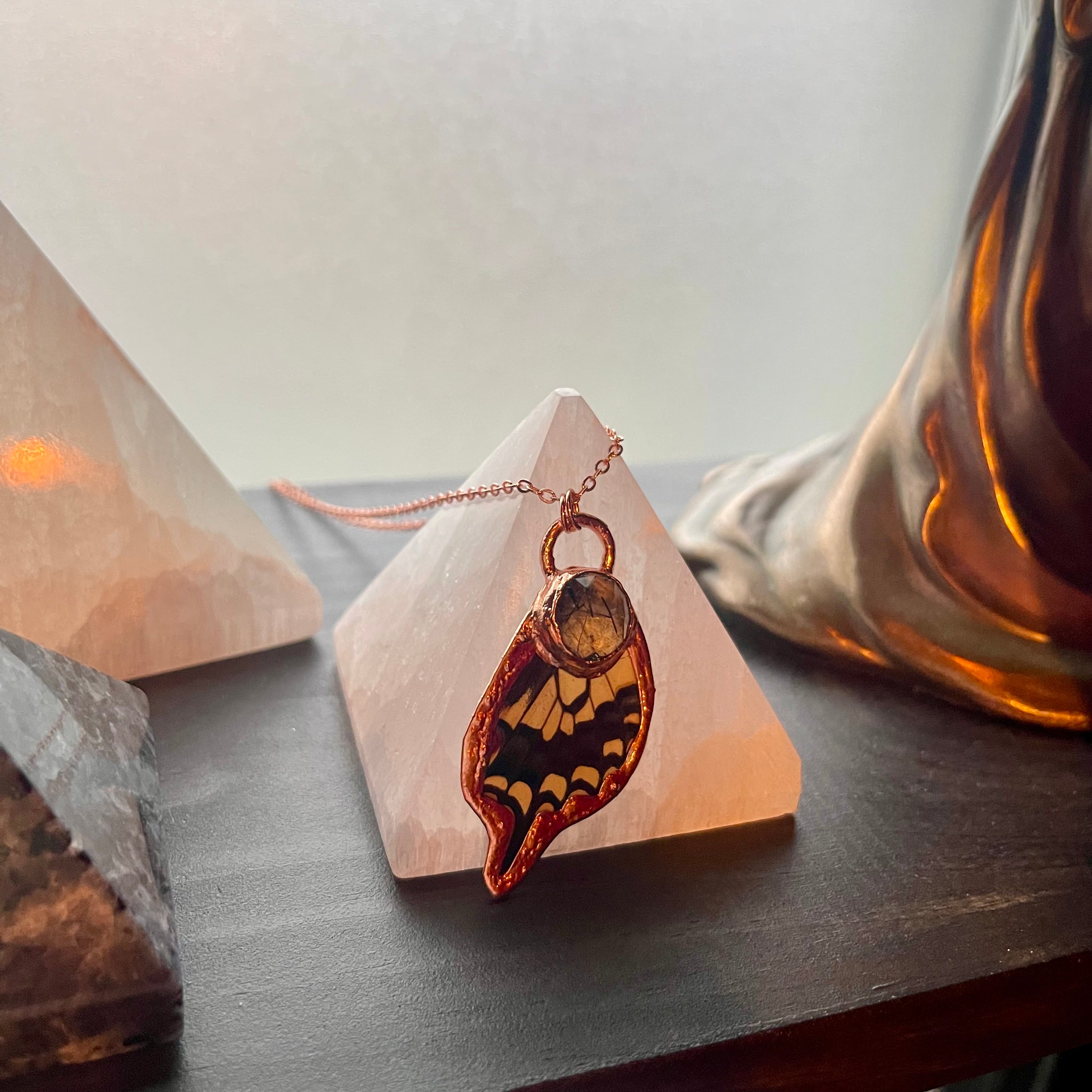 Butterfly Wing and Crystal Necklaces