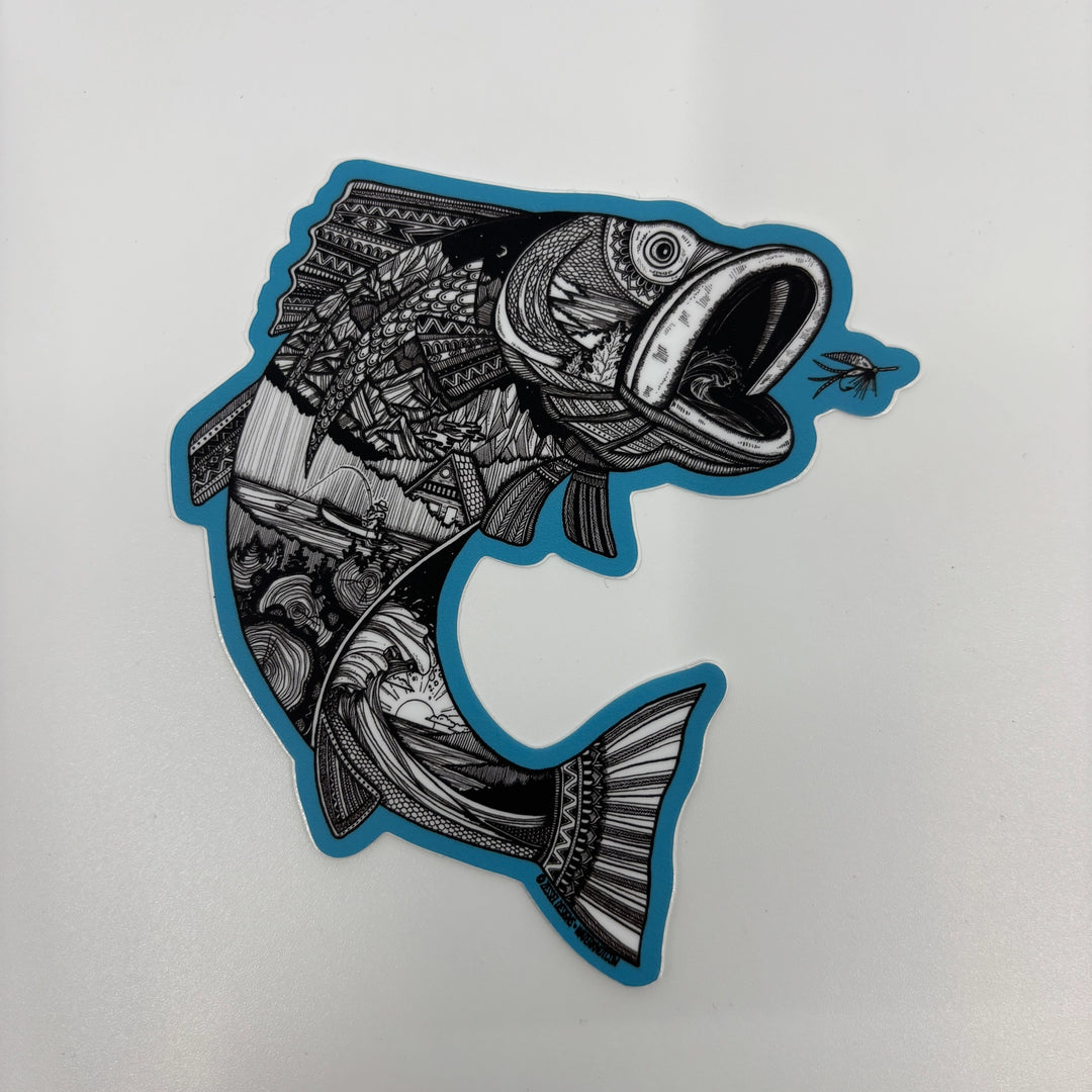 Fishing Zentangle Sticker