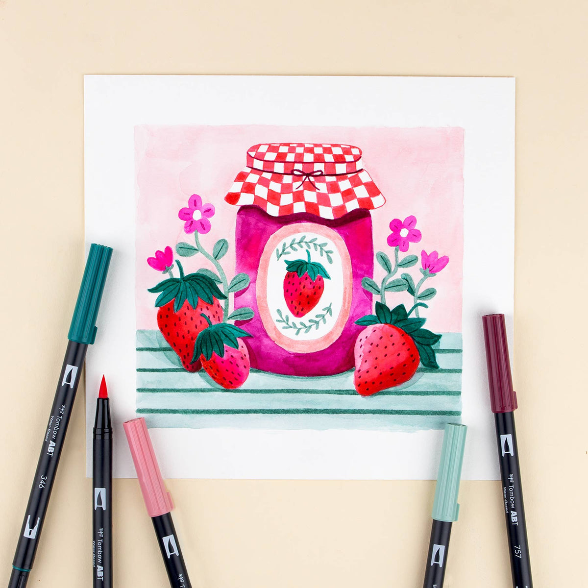 Tombow Dual Brush Pens - Very Berry 6 Pack
