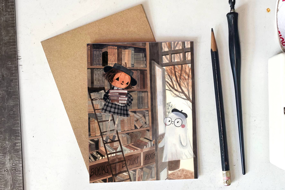 Spooky Bookshop Visit Card
