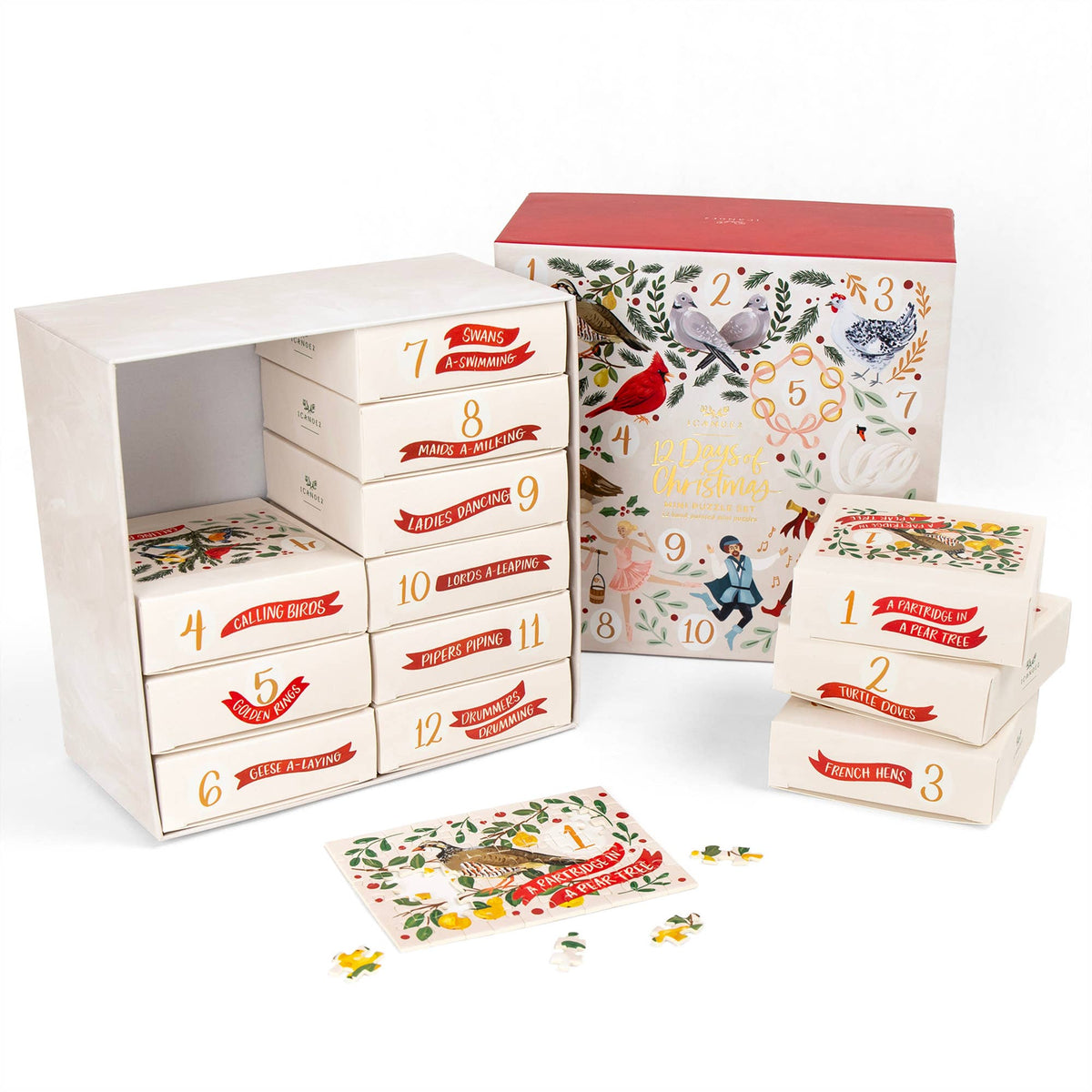 12 Days of Christmas Mini Puzzle Set of 12