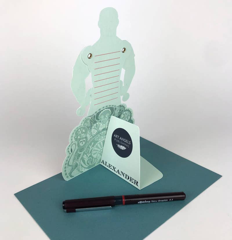 Alexander the Strongman Die-Cut Articulating Card