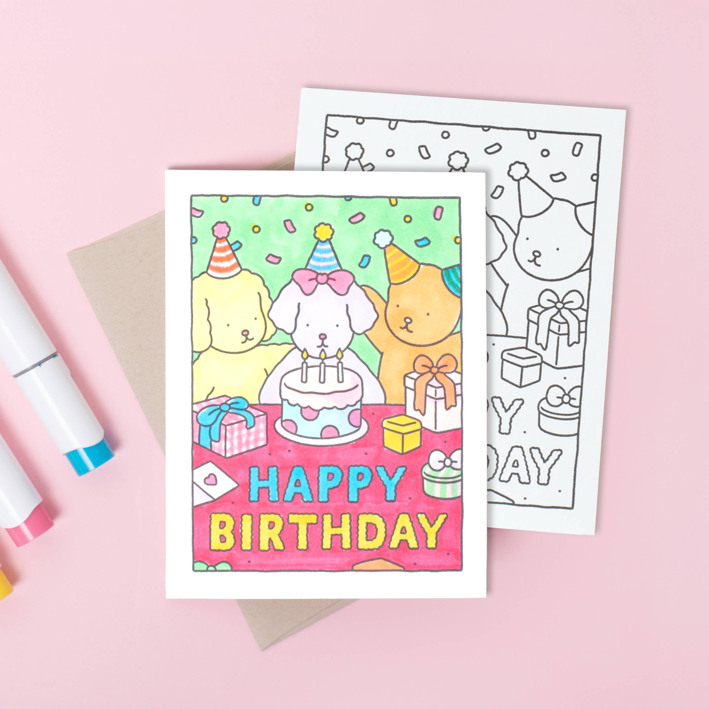 Bobbie Goods Cake Party Color-Me-In Card