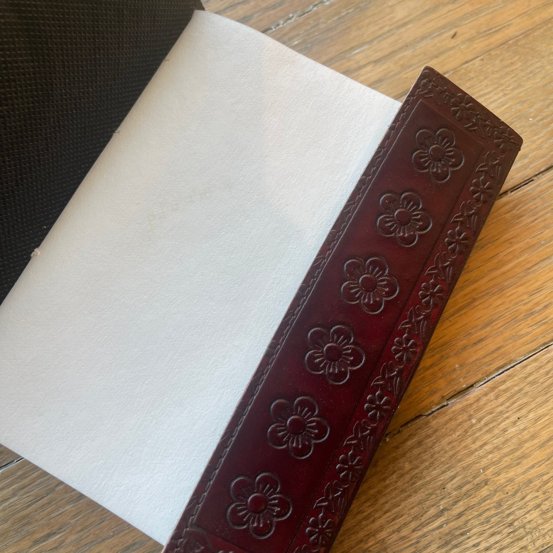 Spellbinder Leather Journal - Lapis Crystal / Flower of Life