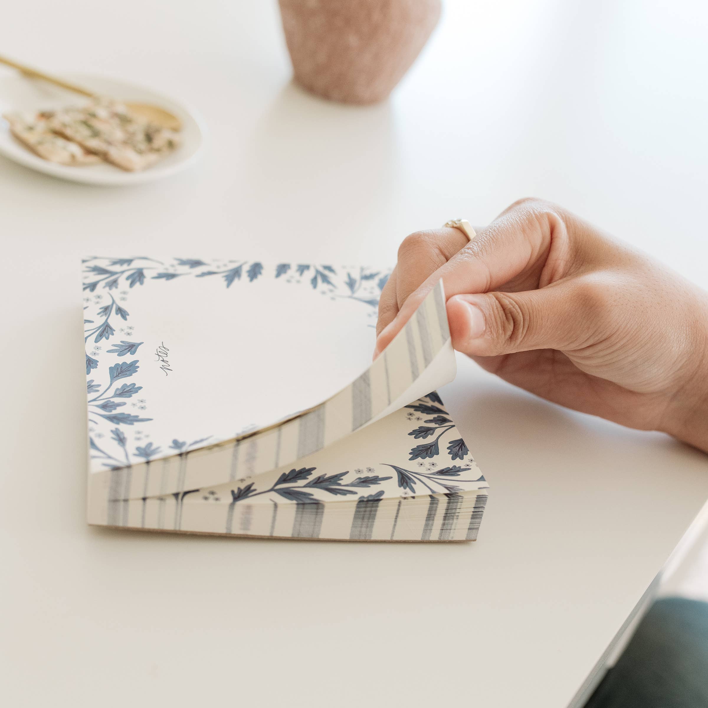Blue Vines Block Notepad