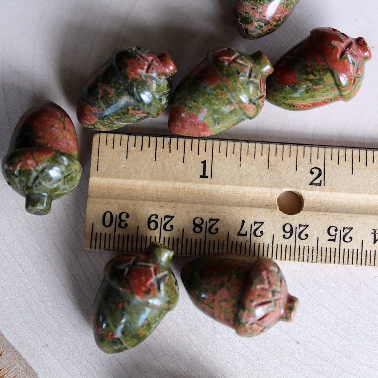 Unakite - Acorn Crystal Carving