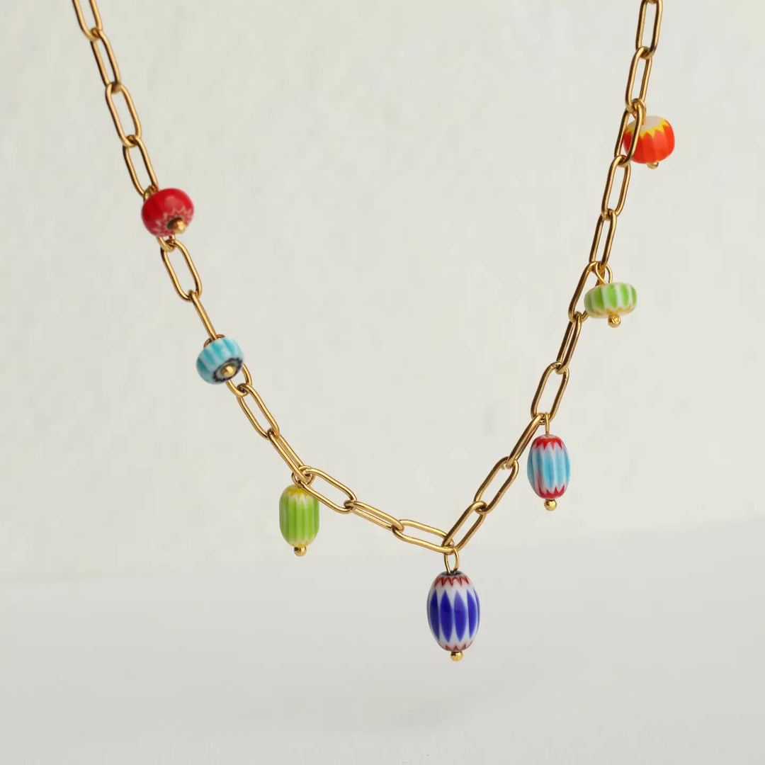 Craftsman Buoy Glass Charm Necklace