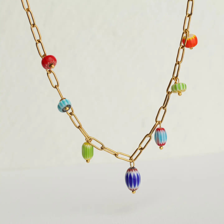 Craftsman Buoy Glass Charm Necklace